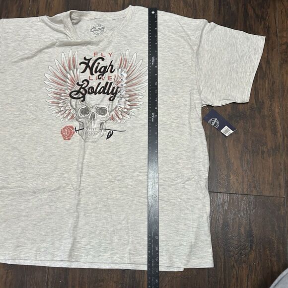 Fly High Live Boldly Skull Rose Graphic Women’s XL Tshirt NWOT - Picture 4 of 6